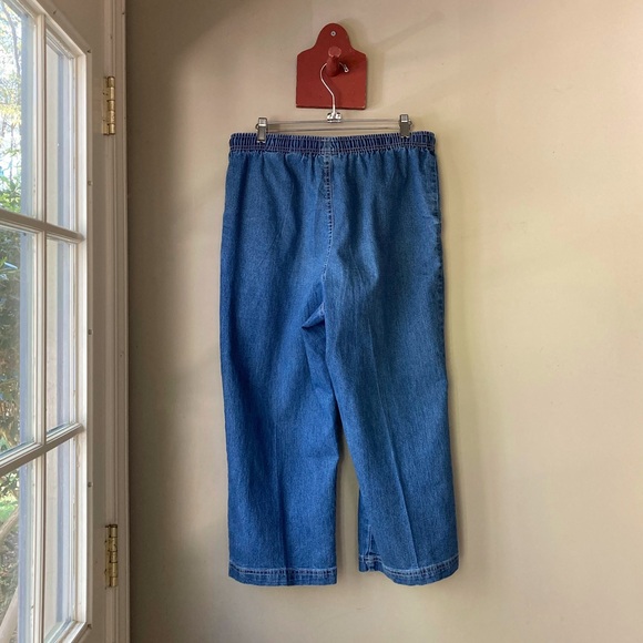 Vintage Erika Medium Wash Drawstring Cropped Denim Pants S - Picture 3 of 6